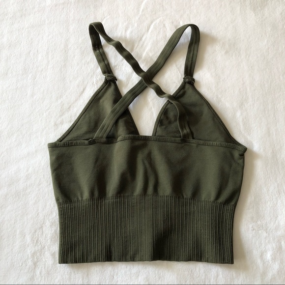 Free People Army Green Good Karma Crop Top - Picture 3 of 5